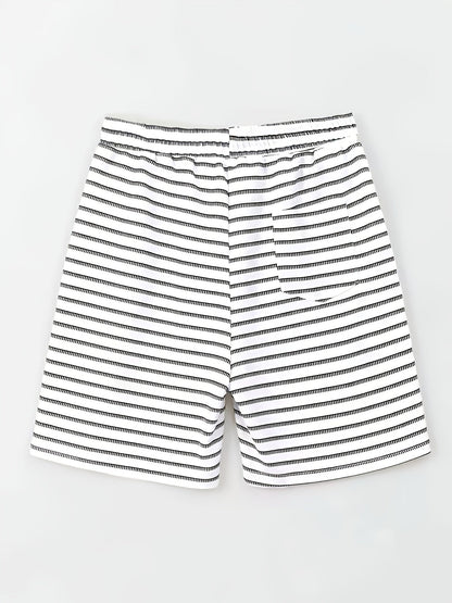 Short Riviera rayé en maille texturée