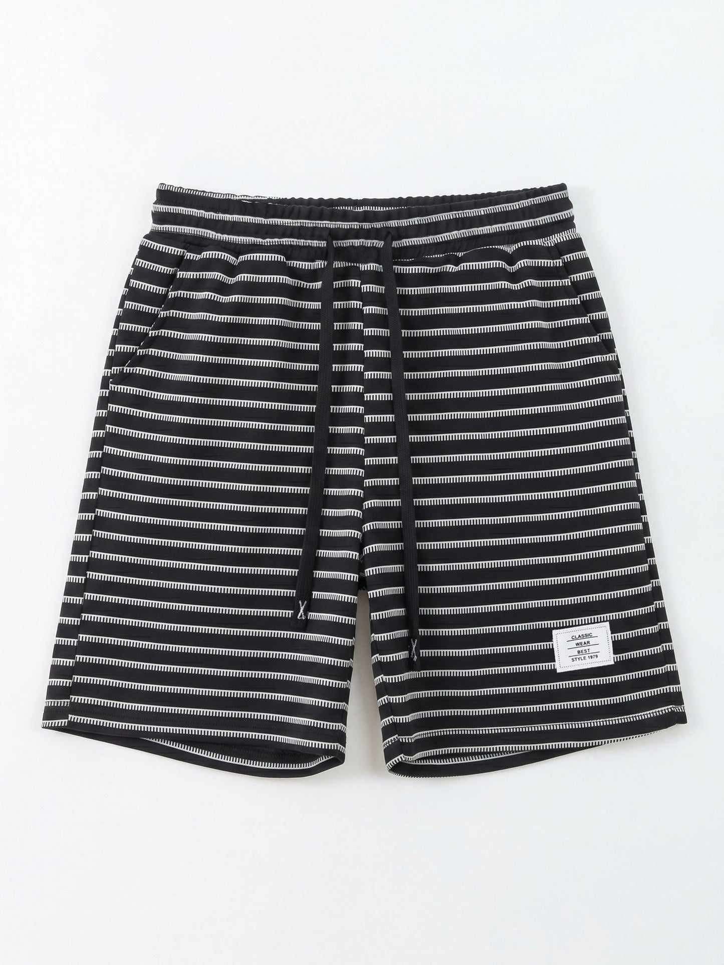 Short Riviera rayé en maille texturée