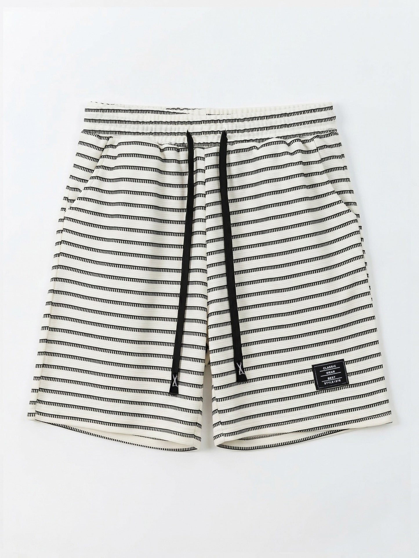 Short Riviera rayé en maille texturée