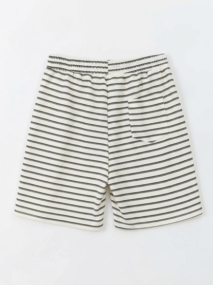 Short Riviera rayé en maille texturée