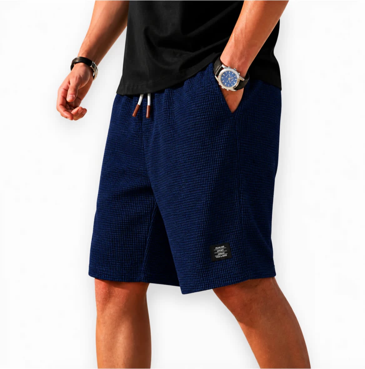 Bermuda capri en maille gaufrée